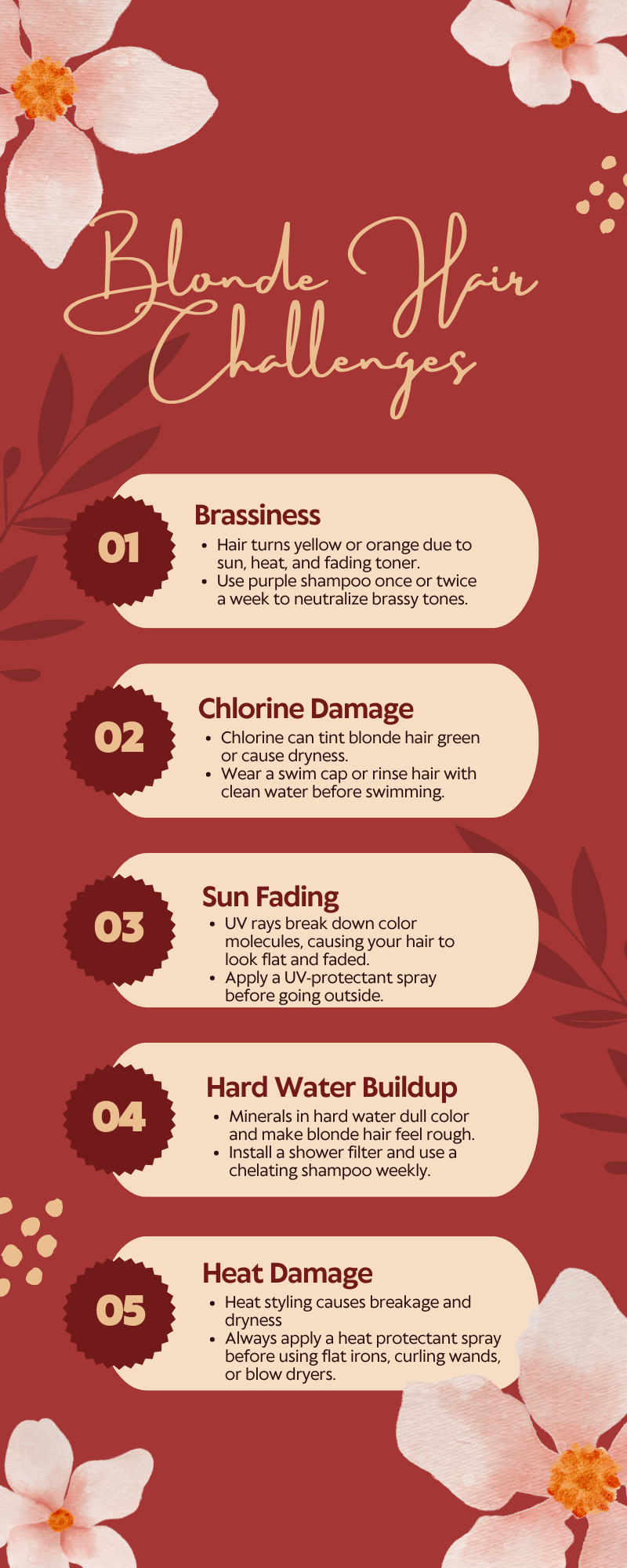 infographic on challenges of having blonde hair