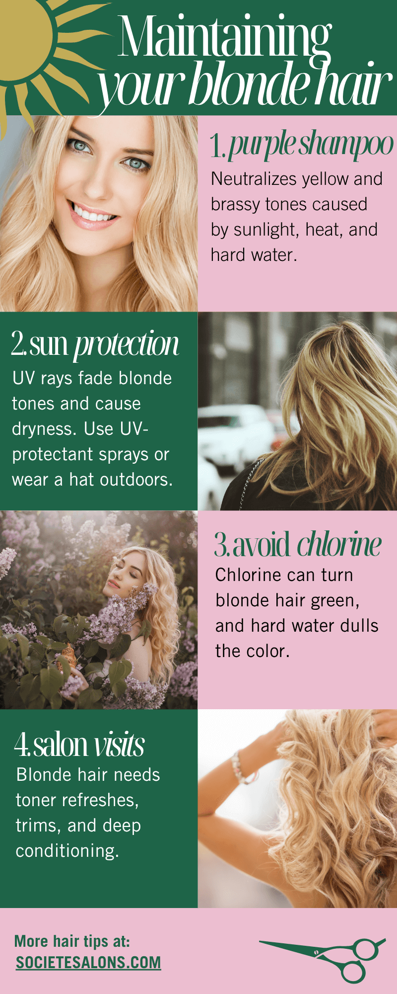 infographic on maintaining blonde hair