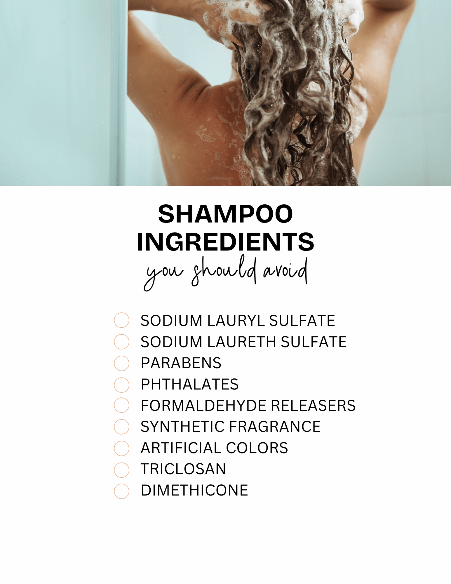 infographic on shampoo ingredients to avoid