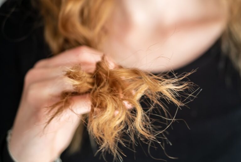 woman with long, tangled hair