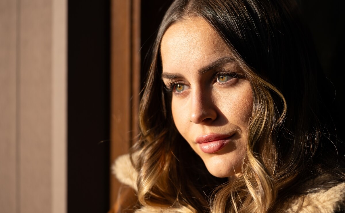 young woman with brunette hair