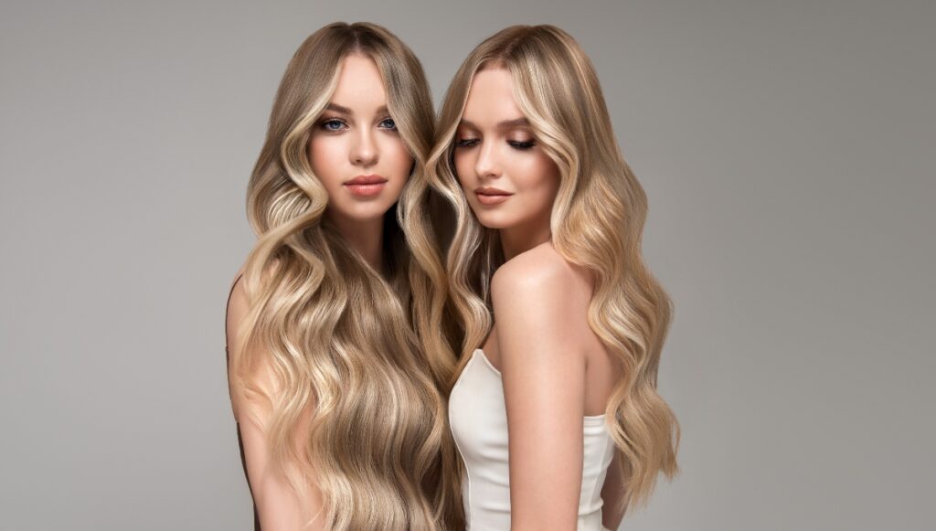young blonde women with wavy hair